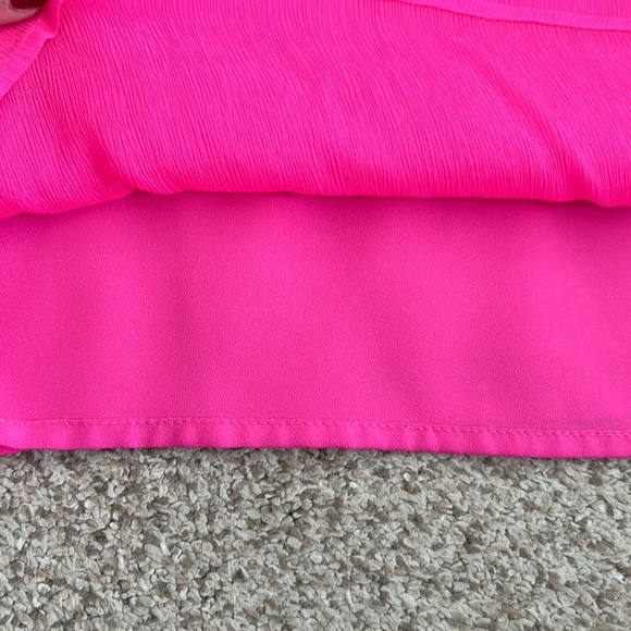 🌟J. Crew Hot Pink Crepe Ruffle Neck Blouse, 0.🌟 - Picture 6 of 12